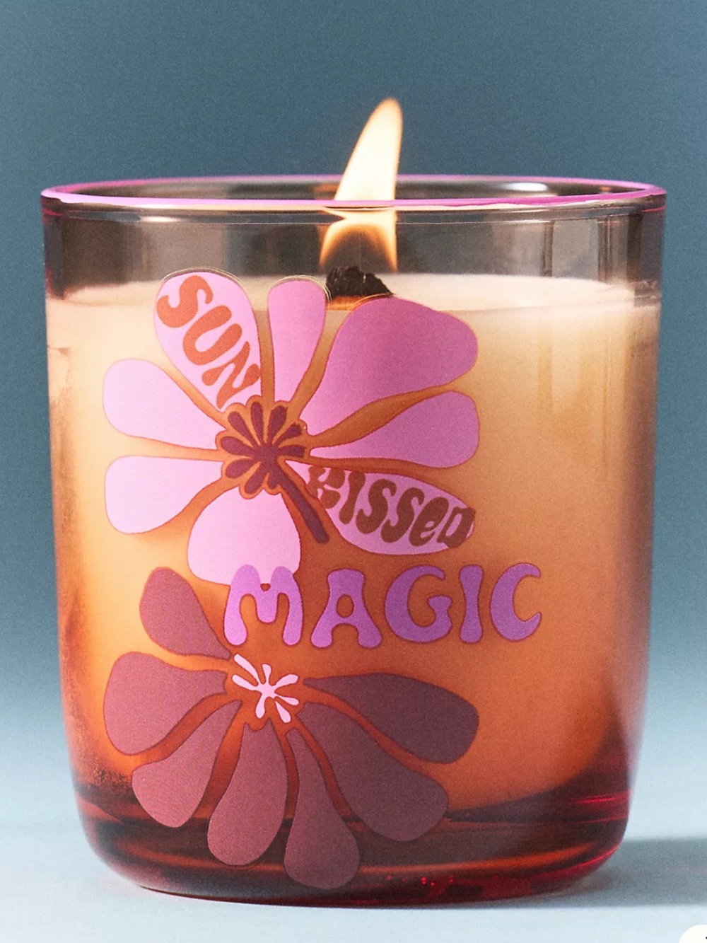 Anthropologie Sun-Kissed Magic Floral Hibiscus Tide Glass Candle